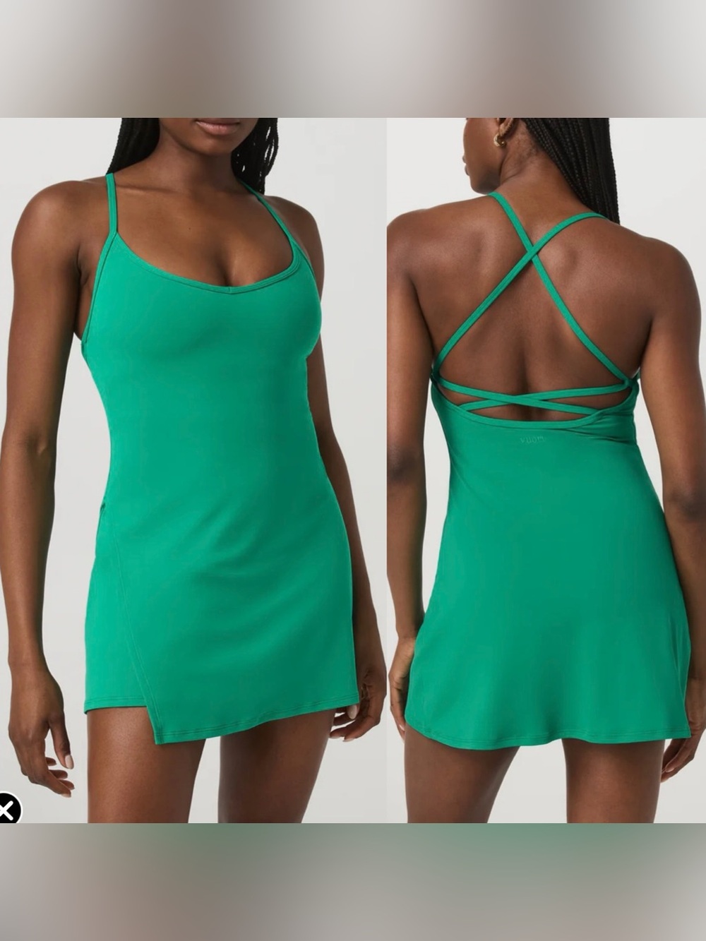 NWT Vuori Emerald Green Strappy Solstice Active Tennis Dress Size M